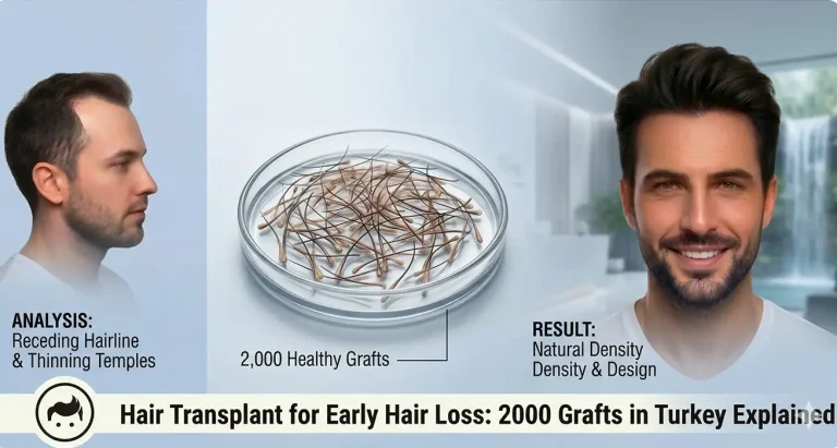 2000 Grafts Hair Transplant in Turkey: Cost, Coverage & Results