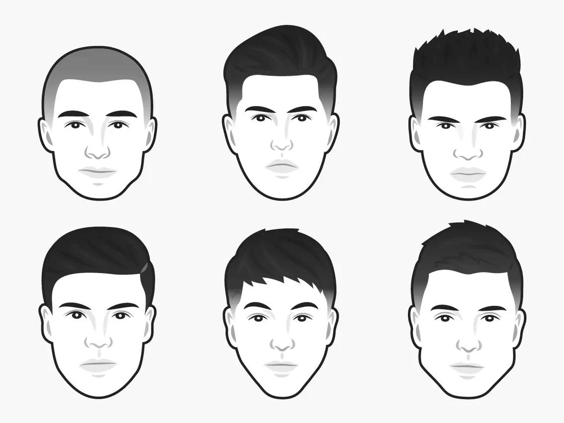 Common face shapes for men