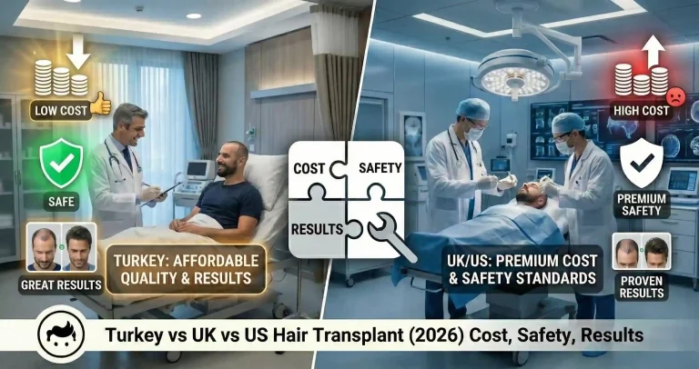 Turkey vs UK vs US Hair Transplant (2026): Cost, Safety, Results