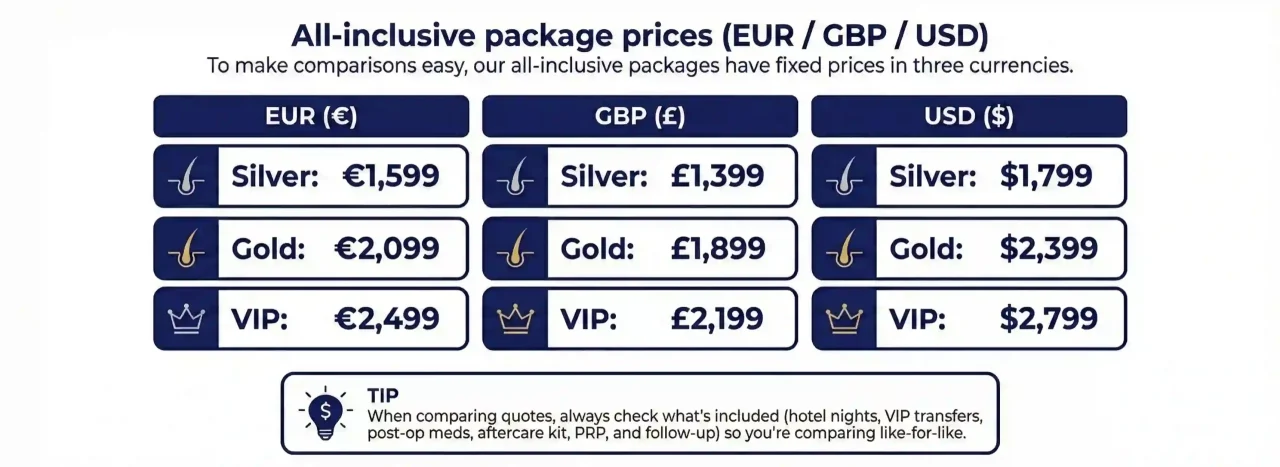 What’s included in Silver, Gold and VIP packages?