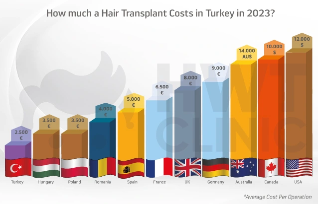 Combien coûte une greffe de cheveux en Turquie en 2023 ?